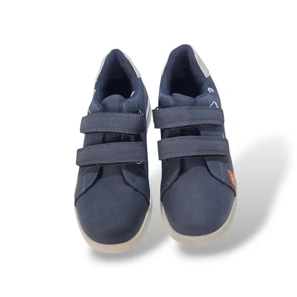 Kids Boys Navy Dinosaur Print Sneakers EU 34 US 2.5 Hook Loop Low Top Shoes - Picture 5 of 9